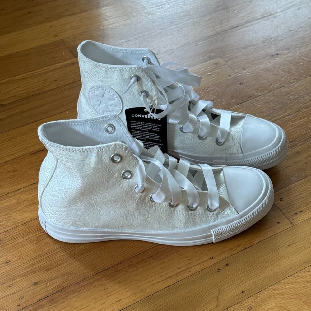 Custom Chuck Taylor All Star Premium Wedding By You Just Married Hi Top Lace 8